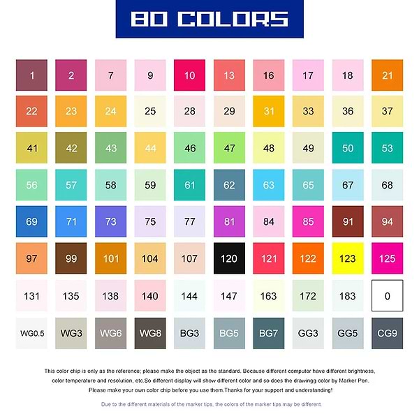 Фото - Набір маркерів Arrtx Vega ASM-0380A 80 кольорів + сумка (LC302260)