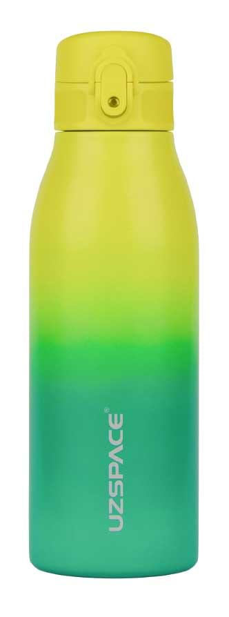 Термокружка UZspace 4203 Iron Gradient 600 мл Желтая с зеленым