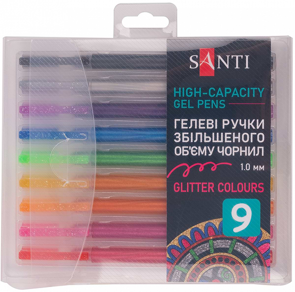 Фото - Набор ручек Santi Glitter 9 шт. (420471)