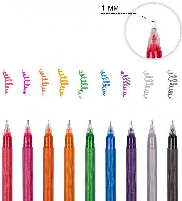 Фото - Набор ручек Santi Glitter 9 шт. (420471)