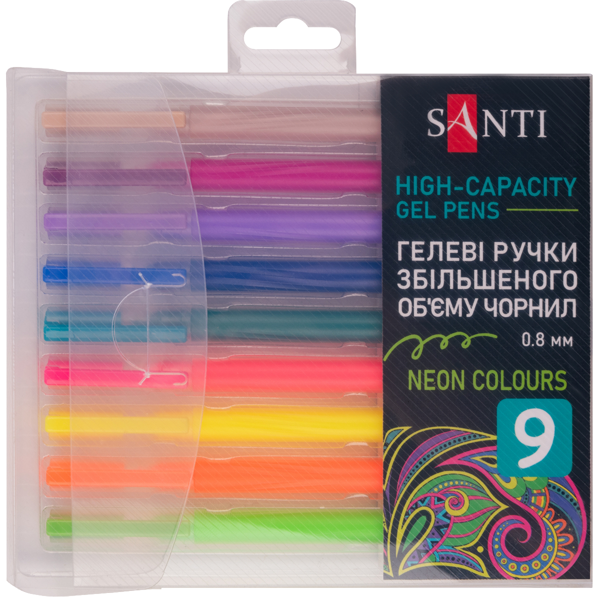 Набір ручок Santi Neon 9 шт. (420472)