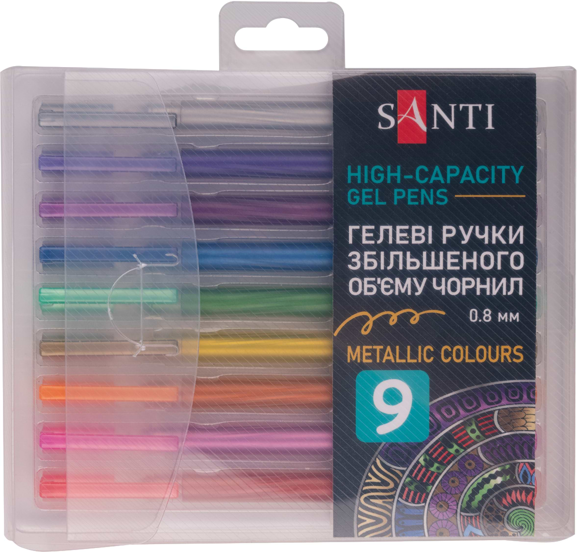 Набір ручок Santi Metallic 9 шт. (420473)