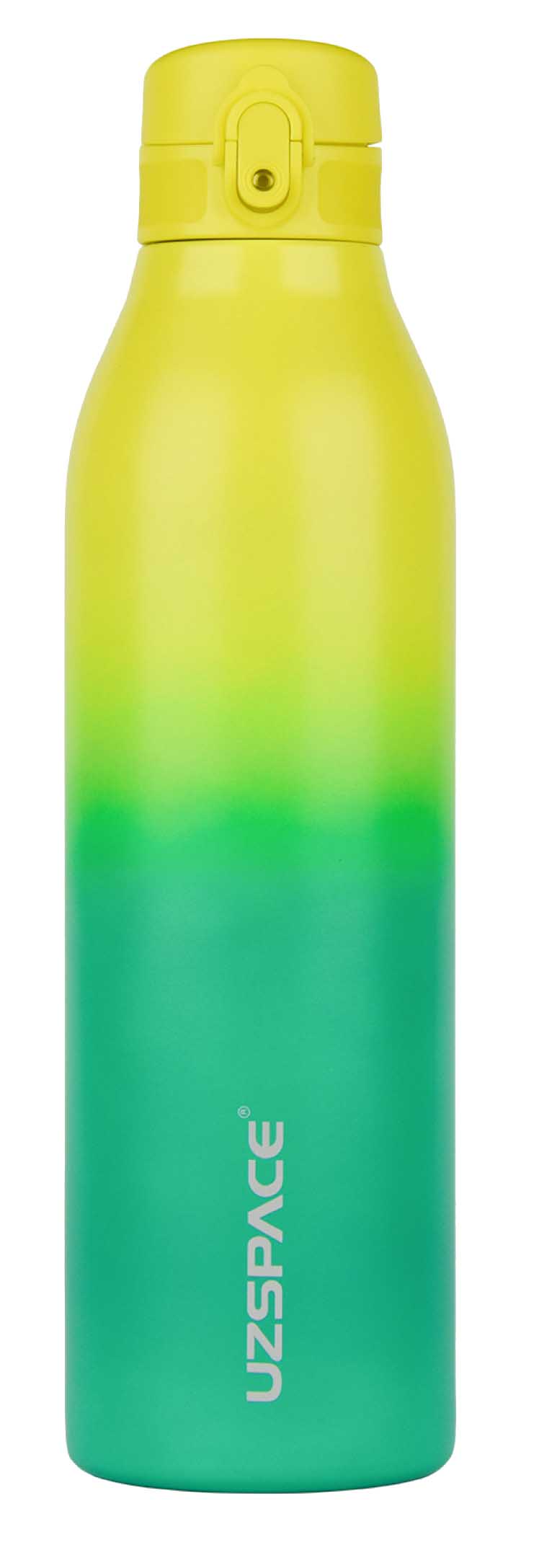 Термокружка UZspace 4204 Iron Gradient 1000 мл желтая с зеленым