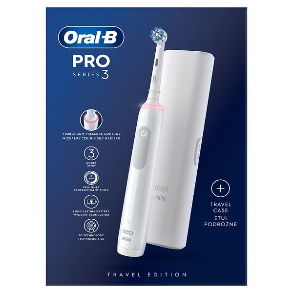 Фото - Зубна щітка електрична Oral-B Braun Pro Series 3 3500 D505.513.3X Біла + Футляр