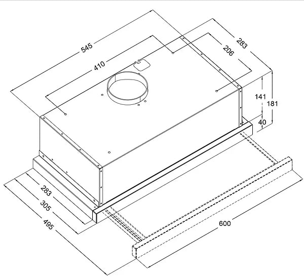 Фото - Витяжка вбудована Borgio TLC (TR) 60 White