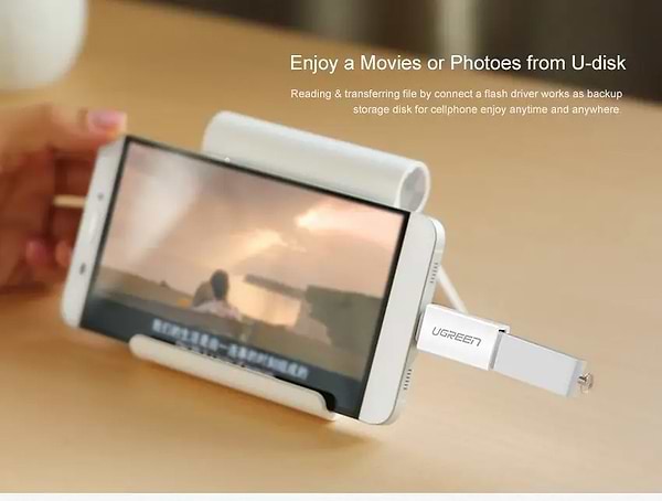 Фото - Переходник UGREEN US173 USB Type-C to USB 3.0 Female OTG Adapter White (30155)