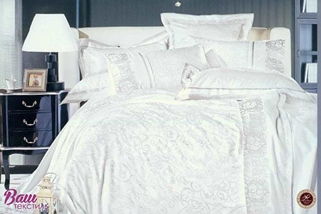 Комплект постельного белья Word of Dream FSM301 жаккард сатин 2х150х215 Белый (09612)