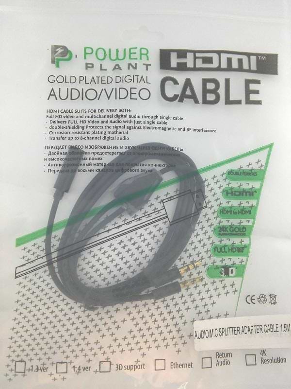 Фото - Кабель 3.5 мм -3.5 мм PowerPlant DV00DV4057 1.5m Black