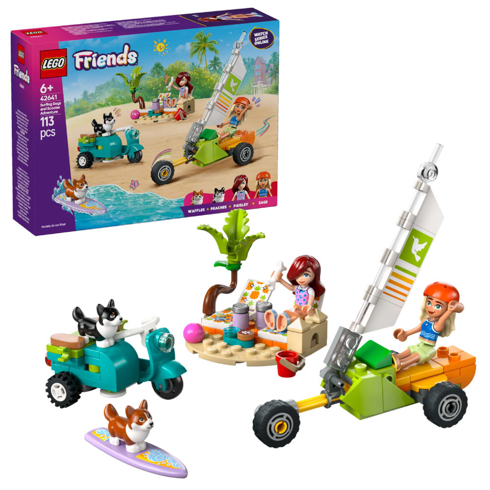 Конструктор LEGO Friends Собачі пригоди на серфі та скутері (42641) - Фото 1