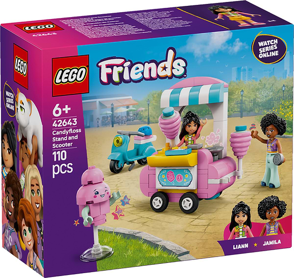 Фото - Конструктор LEGO Friends Ятка із солодкою ватою та скутер (42643)