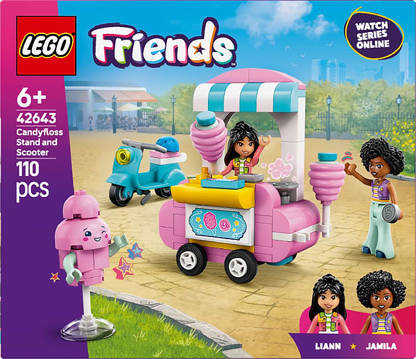 Фото - Конструктор LEGO Friends Ятка із солодкою ватою та скутер (42643)