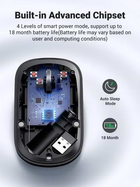 Фото - Мышь беспроводная UGREEN MU001 Green (90374)