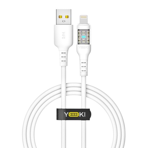 Кабель синхронізації даних YOKI CYBER Lightning 2.4A 1.2m White (YK-CY23)
