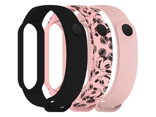 Фото - Ремінець для фітнес-браслету Armorstandart for Xiaomi Mi Band 7/6/5 Cartoon Mickey Pink (ARM77042)