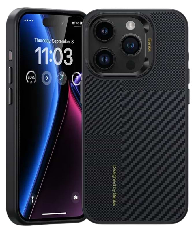 Чехол для смартфона Benks MagClap ArmorPro Montage Kevlar Black for iPhone 15 Pro Max (1322743) - Фото 1