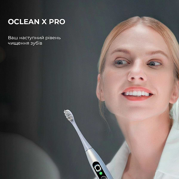 Фото - Зубная щетка электрическая Oclean X Plus Pro Digital Silver (6970810556179)