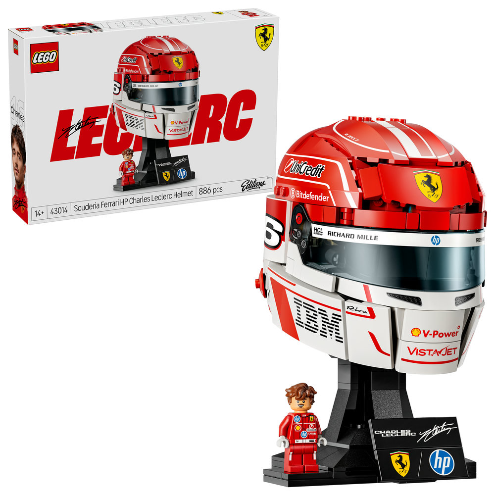 Конструктор LEGO Editions Formula 1 Шлем Шарля Леклера из команды Scuderia Ferrari HP (43014)