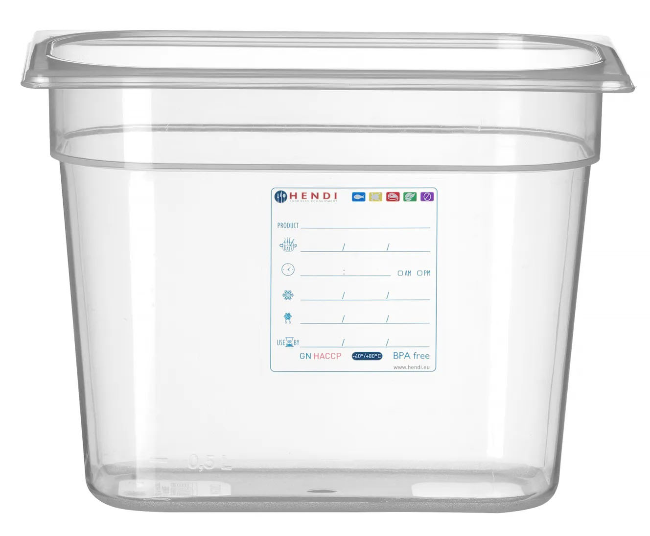 Ємність для зберігання Hendi HACCP GN 1/4 (H)150 мм