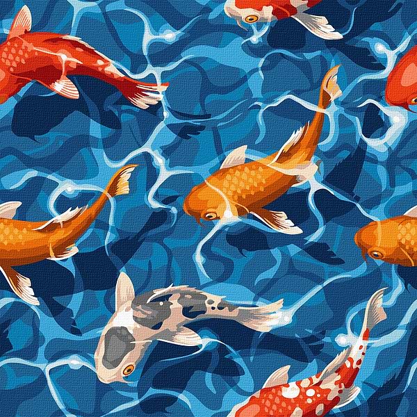Фото - Картина за номерами Ideyka "Японські карпи" 40x40 см (KHO4321) Фото - Картина за номерами Ideyka "Японські карпи" 40x40 см (KHO4321)