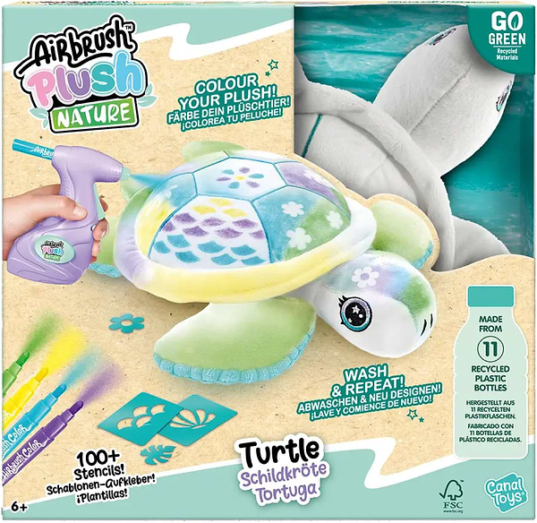Фото - Набір для декупажу та розпису Canal Toys DIY AIRBRUSH PLUSH NATURE Зелена Черепаха (OFG280)