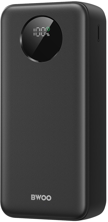 Фото - Батарея мобільна BWOO 22,5W 30000 mAh power bank with LCD screen, black\white (BO-P64)