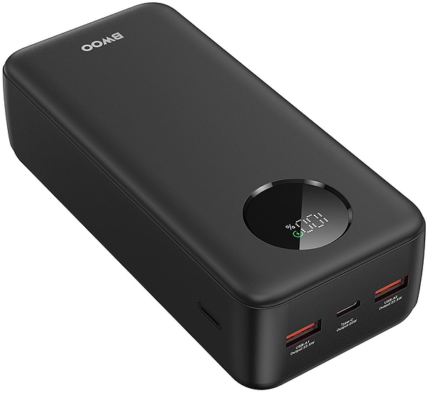 Фото - Батарея мобільна BWOO 22,5W 30000 mAh power bank with LCD screen, black\white (BO-P64)