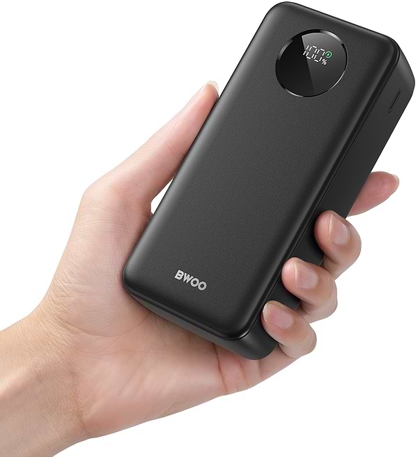 Фото - Батарея мобільна BWOO 22,5W 30000 mAh power bank with LCD screen, black\white (BO-P64)