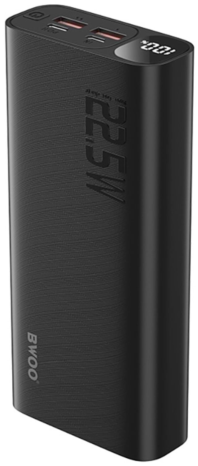 Батарея мобільна BWOO 22,5W 20000 mAh power bank with LCD screen, black (BO-P44) - Фото 1