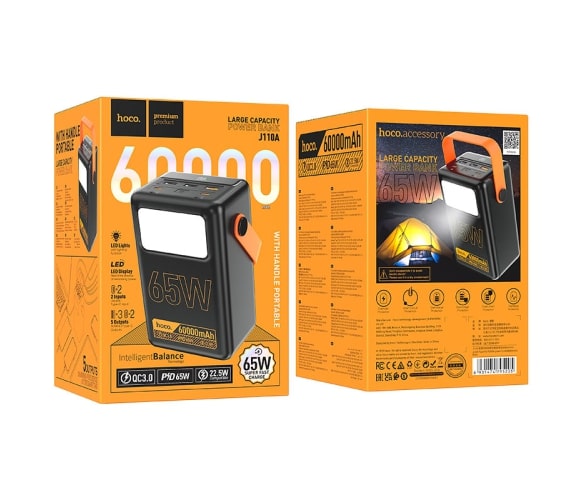 Фото - Батарея мобильная HOCO J110A 60000mAh 4USB+Type-C 65W+PD20W Black (43461)