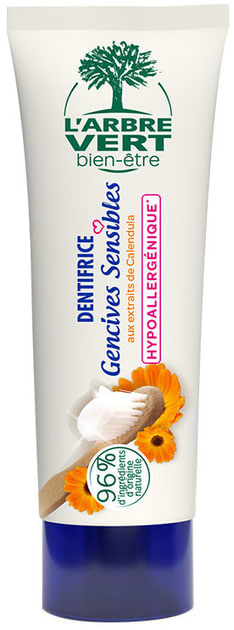 Зубна паста L'Arbre Vert для чутливих ясен гіпоалергенна з екстрактами календули 75 мл (3450601040115)
