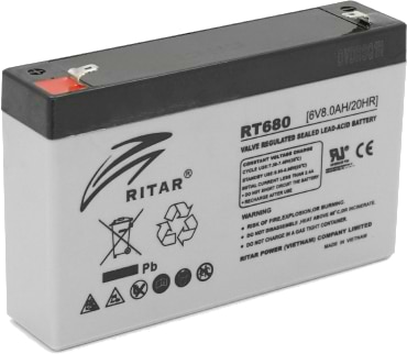 Аккумулятор для ИБП Ritar 6V 8Ah Black Case (RT680G)
