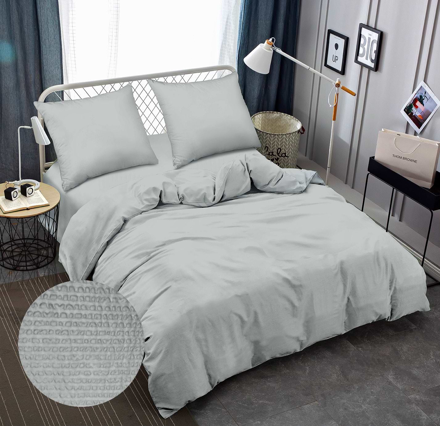 Комплект постільної білизни Zastelli 14-4206 Pearl Blue 145х210 Сірий (22218) - Фото 1