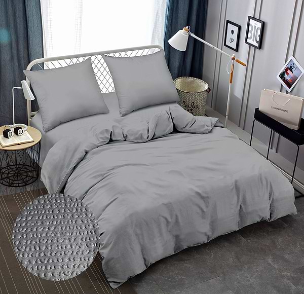 Фото - Комплект постельного белья Zastelli Tradewinds жатка 200х220 см серый (15-4307)