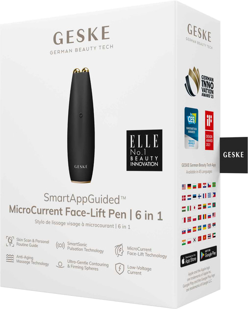 Фото - Микротоковая ручка для подтяжки лица GESKE MicroCurrent Face-Lift Pen 6 в 1 серый (GK000013GY01)