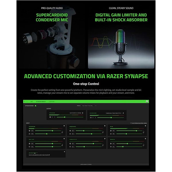 Фото - Мікрофон до комп'ютера Razer Seiren V3 Chroma Quartz (RZ19-05060300-R3M1)