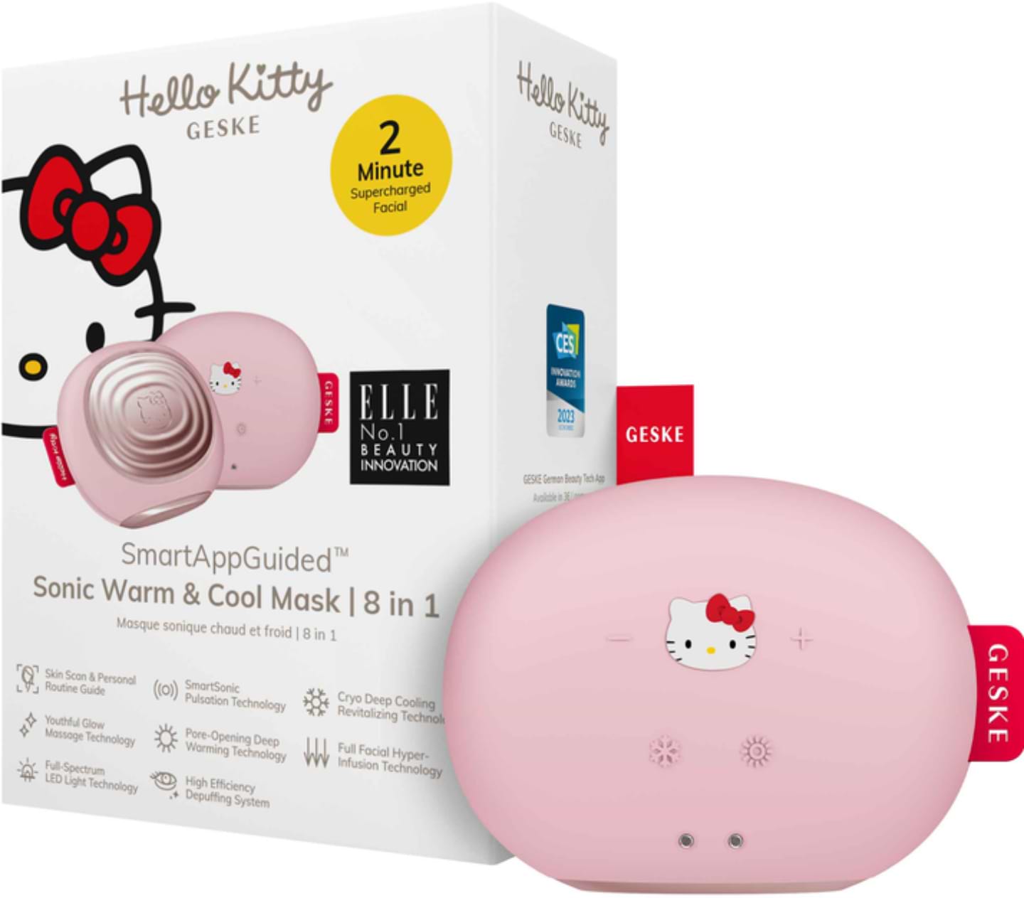 Купити Звукова маска тепло та холод для обличчя GESKE Sonic Warm & Cool Mask 8 в 1 by Hello Kitty рожевий (HK000056PI01) - Фото 1 Звукова маска тепло та холод для обличчя GESKE Sonic Warm & Cool Mask 8 в 1 by Hello Kitty рожевий (HK000056PI01) - Фото 1