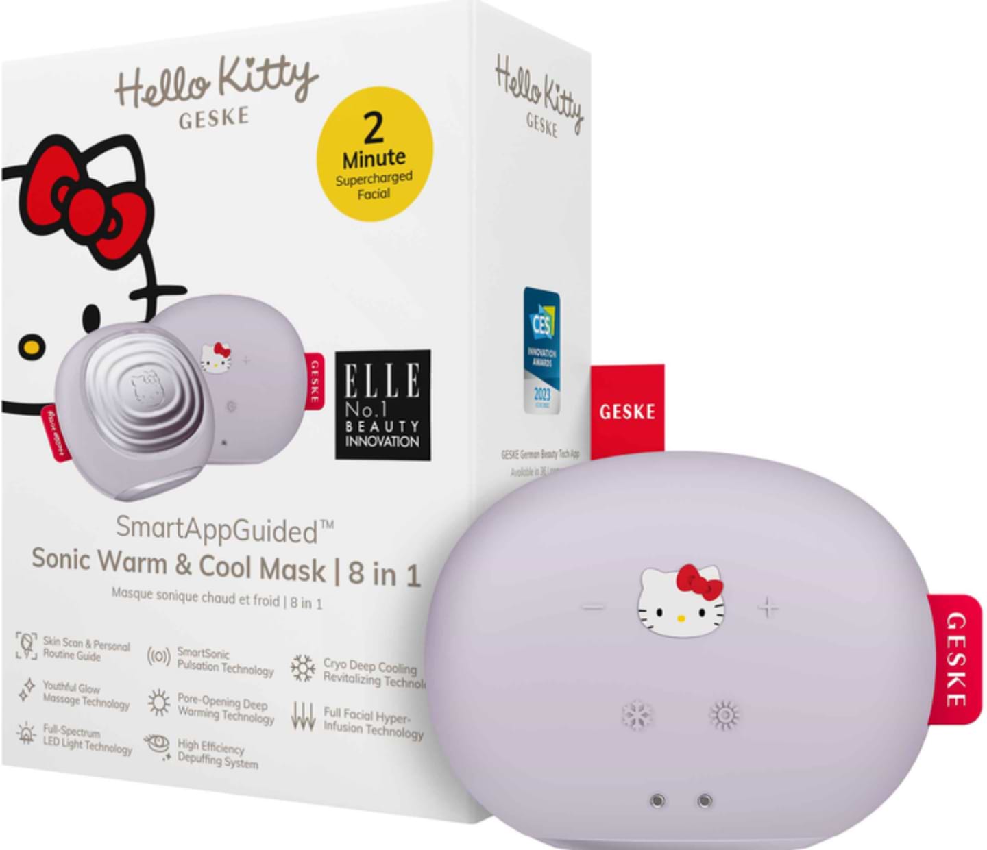 Купити Звукова маска тепло та холод для обличчя GESKE Sonic Warm & Cool Mask 8 в 1 by Hello Kitty фіолетовий (HK000056PU01) - Фото 1 Звукова маска тепло та холод для обличчя GESKE Sonic Warm & Cool Mask 8 в 1 by Hello Kitty фіолетовий (HK000056PU01) - Фото 1