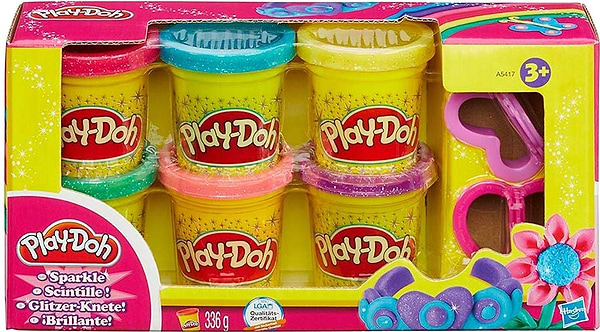 Фото - Расходники Hasbro Play-Doh Набор пластилина из 6 баночек с блёстками (A5417)