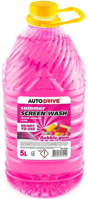 Омыватель стекла Auto Drive Summer Screen Wash Bubble Gum PET 5 л (AD0134)