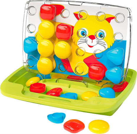 Мозаїка для малюків Quercetti 46 мм 30 ел. + Дошка-кейс (4401-Q)