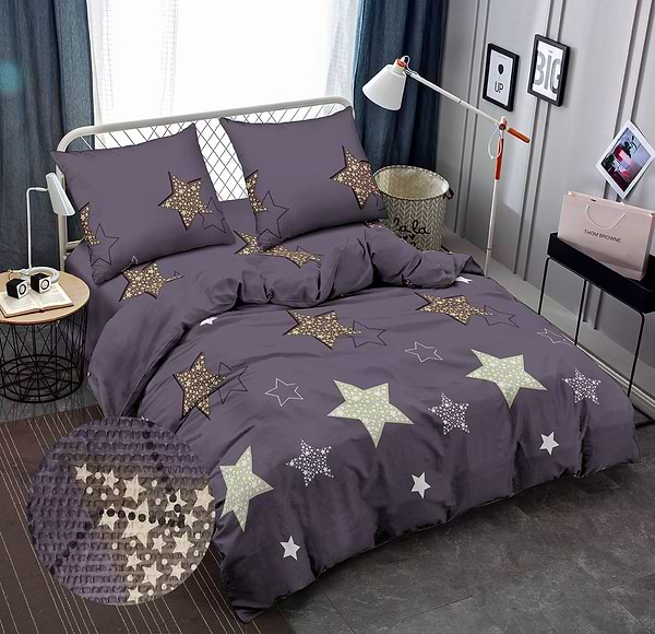 Фото - Комплект постільної білизни Zastelli J3503-4 Зірки золоті 145х210 (22184) Фото - Комплект постільної білизни Zastelli J3503-4 Зірки золоті 145х210 (22184)
