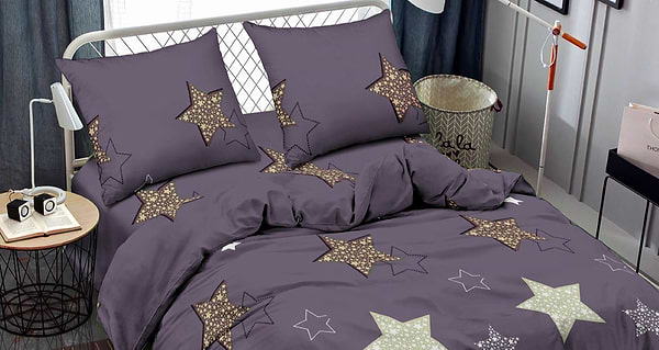 Фото - Комплект постільної білизни Zastelli J3503-4 Зірки золоті 145х210 (22184)