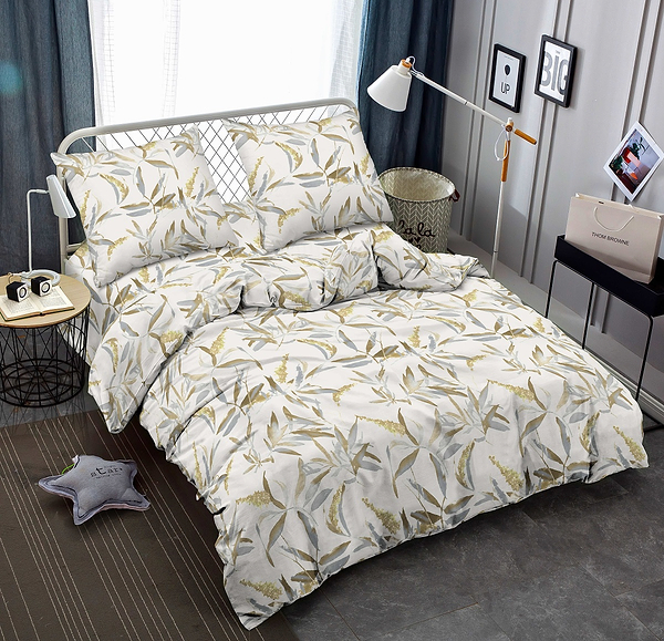 Фото - Комплект постільної білизни Zastelli J3591-9 Листя золоте 145х210 (22185)