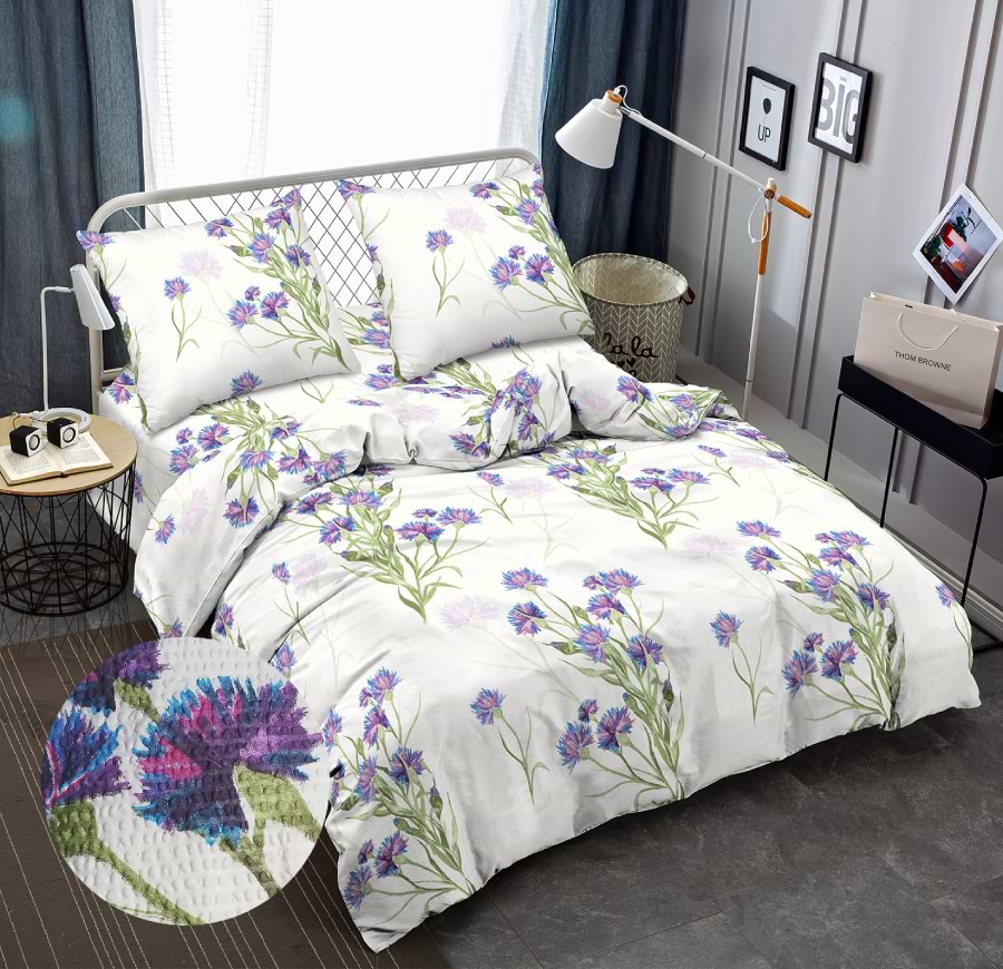 Комплект постельного белья Zastelli J3754-10 Васильки жатка 2х145х210 Разноцветный (22211)