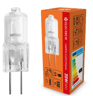 Лампочка галогенная Electrum 35W G4 2800K (A-HC-0116)