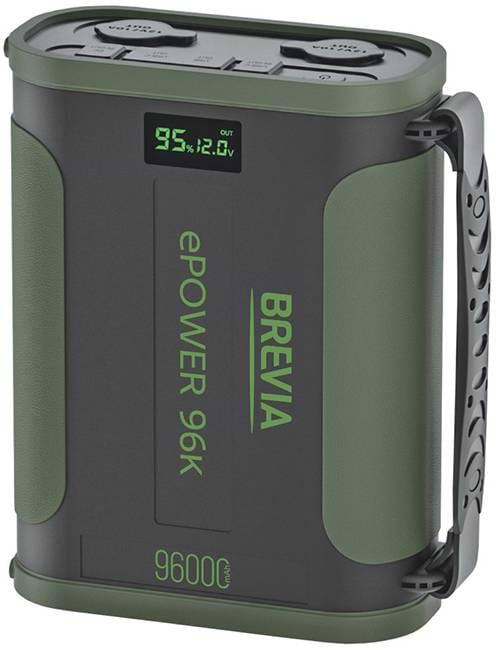 Батарея мобільна Brevia ePower 96k 96000mAh 307.2Wh 100W LiFePo4 Black/Green (44196MG)