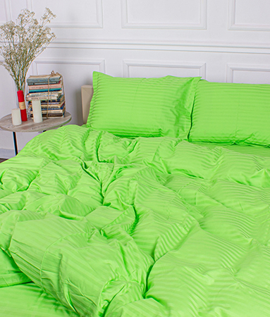 Фото - Простынь двуспальная MirSon 180x200 см Royal Soft Stripe 30-0016 Light Green (2200011304939)