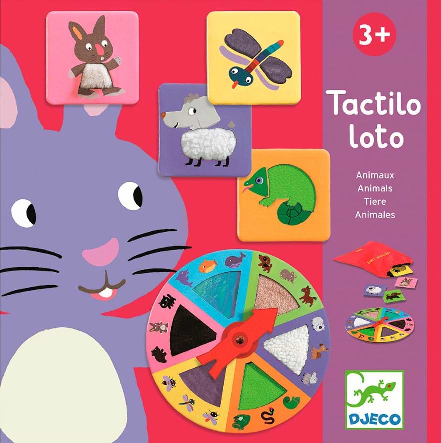 Настольная игра (3-4 года) Djeco Тактильное лото Животные (DJ08129) - Фото 1