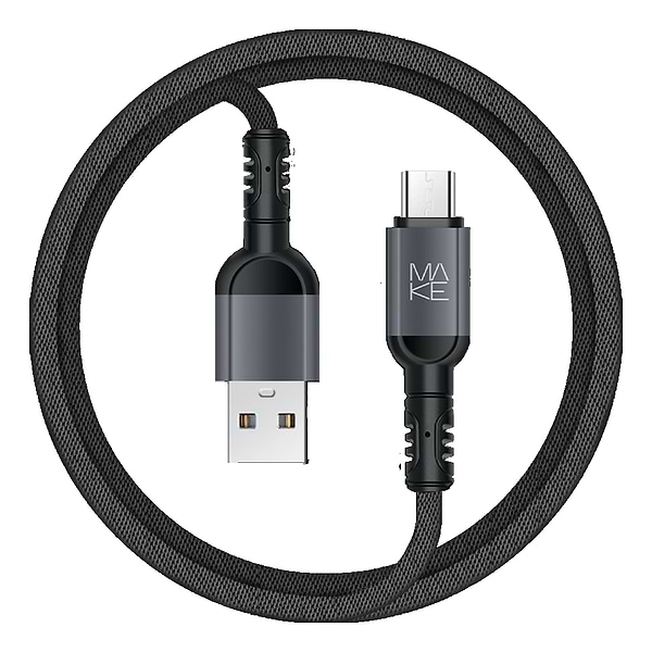 Фото - Уценка - Кабель синхронизации данных MAKE USB to MicroUSB 2.4A Denim Grey (MCB-MD3GR)