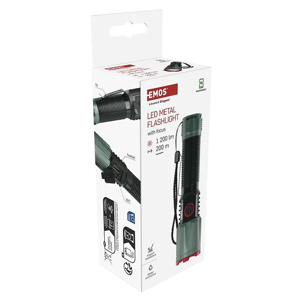 Фото - Ліхтар EMOS P3121 1200 Lm 2200 mAh метал фокус 